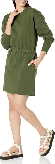 Women's Waisted Sweatshirt Dress (Available in Plus Size)