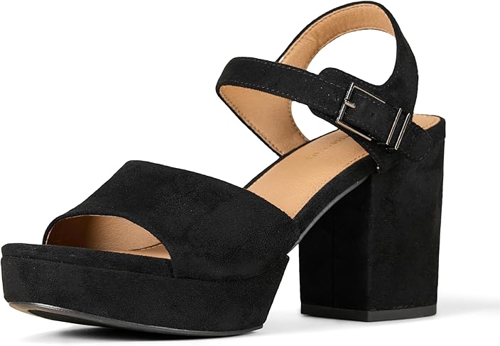 Women's Platform Ankle Strap Block Heel Sandal
