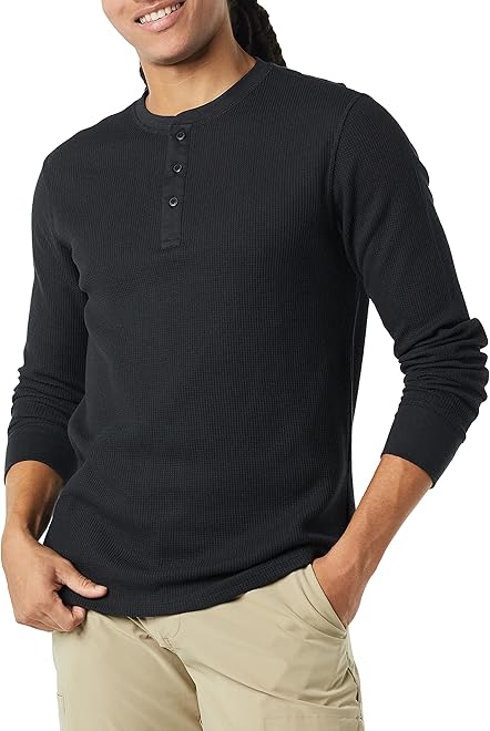 Men's Long Sleeve Waffle Henley Shirt